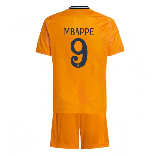 Fotbalové Dres Real Madrid Kylian Mbappe #9 Dětské Venkovní 2024-25 Krátký Rukáv (+ trenýrky)